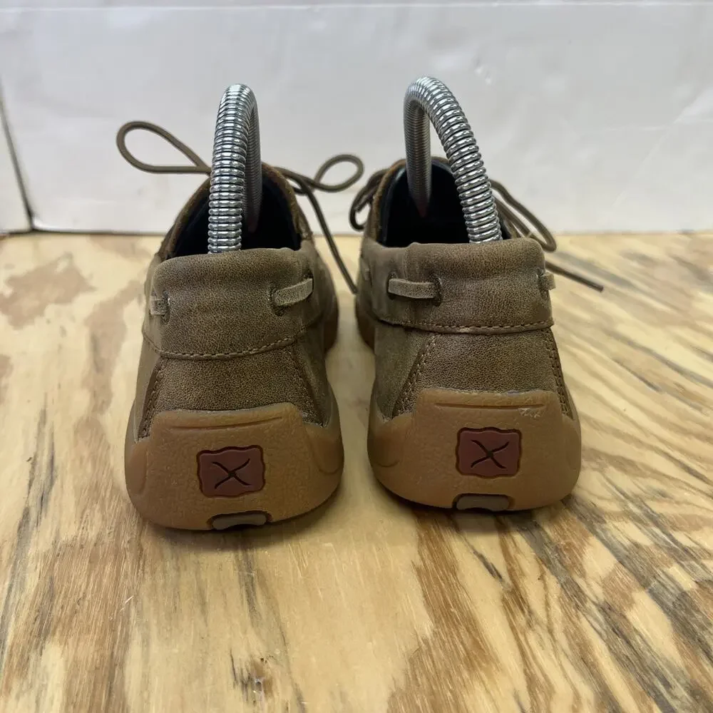 Twisted X Driving Mocs Lace Up Brown Leather Shoes Youth 5M Casual Western